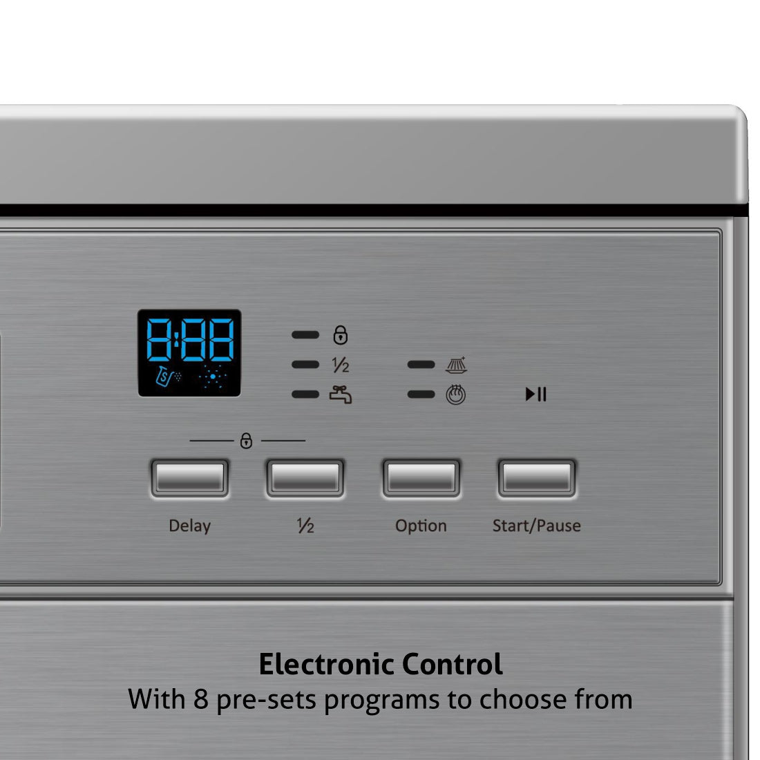 Glen Built-in-Dishwasher 14 Place Setting SS Panel Electronic Controls (DW7721J)
