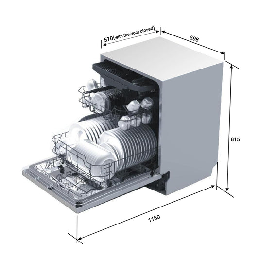 Glen Built-in-Dishwasher 14 Place Setting SS Panel Electronic Controls (DW7721J)