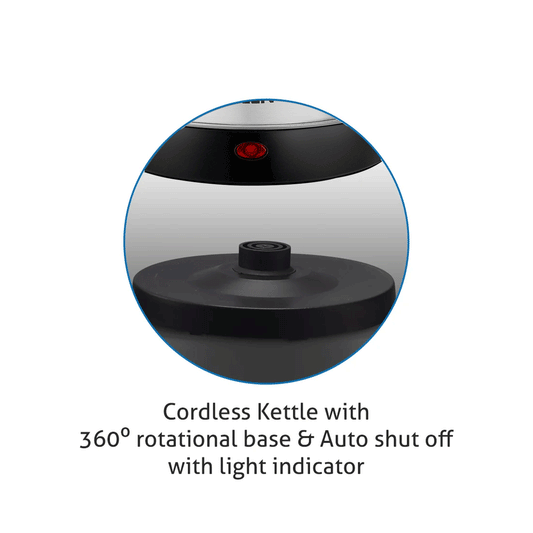 Electric Kettle 1.8 Litre Stainless Steel with 360° Rotational Base, 1350 W - Silver (9002)