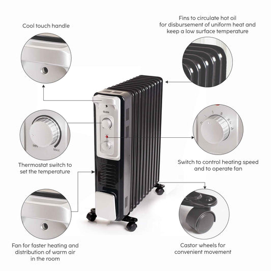 7014 Glen Oil Radiator Heater 9/11 Fins