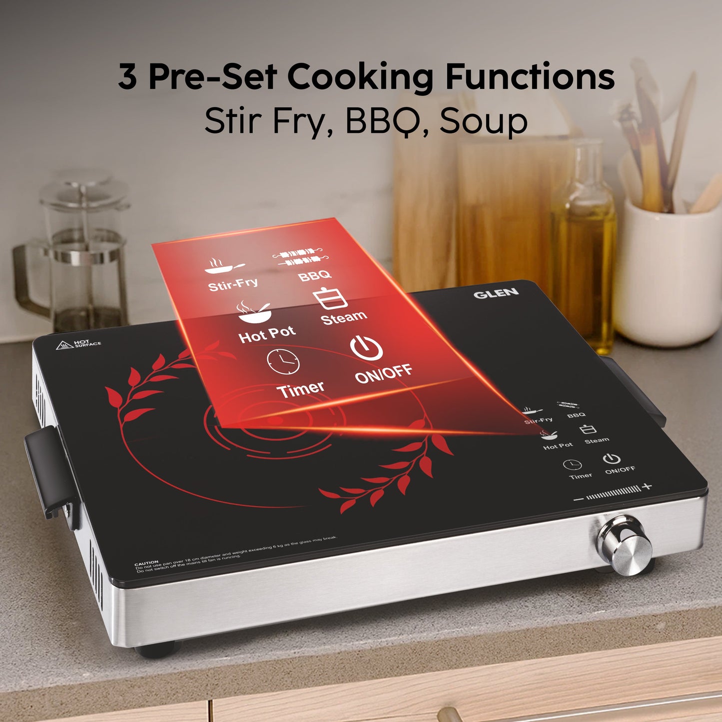 Infrared Cooking Stove with 4 Preset Cooking Functions 2200W - SA-3077IR