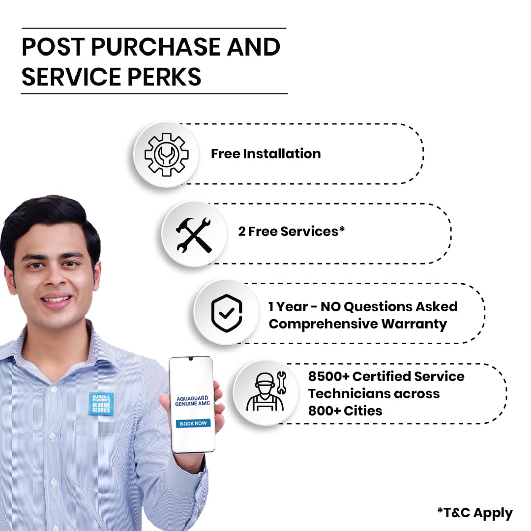 Aquaguard Sure Champ RO+UV 1X Water Purifier | Free Service Plan Worth ₹2000 | Suitable for Borewell, Tanker & Municipal Water | 30x Impurity Removal vs Local Purifiers Kitchen Etto