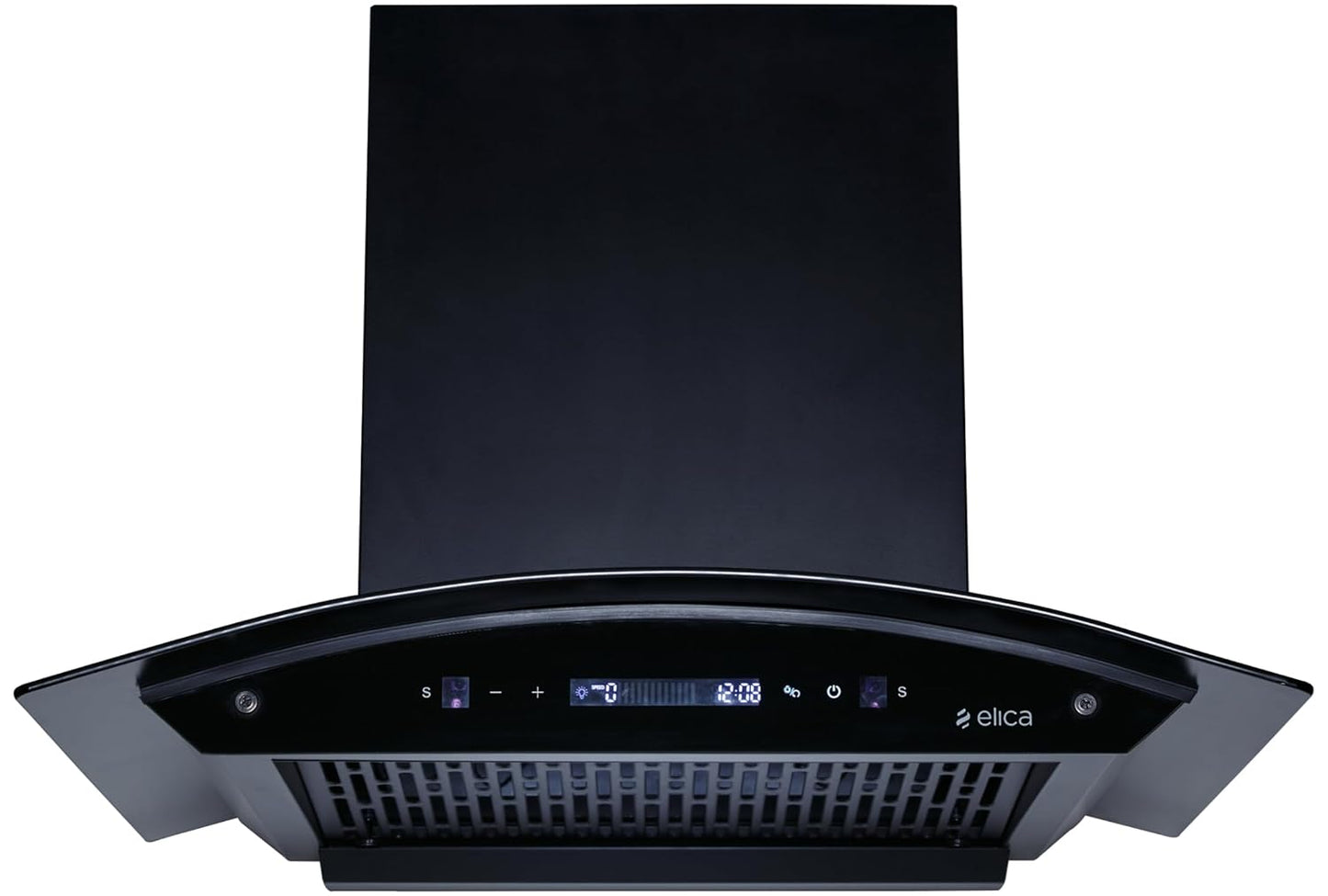 Elica 60cm 1500 m3/hr BLDC Filterless Autoclean Kitchen Chimney with 15 Years Warranty (CURVE FL 600 BLDC HAC LTW MS NERO), Black