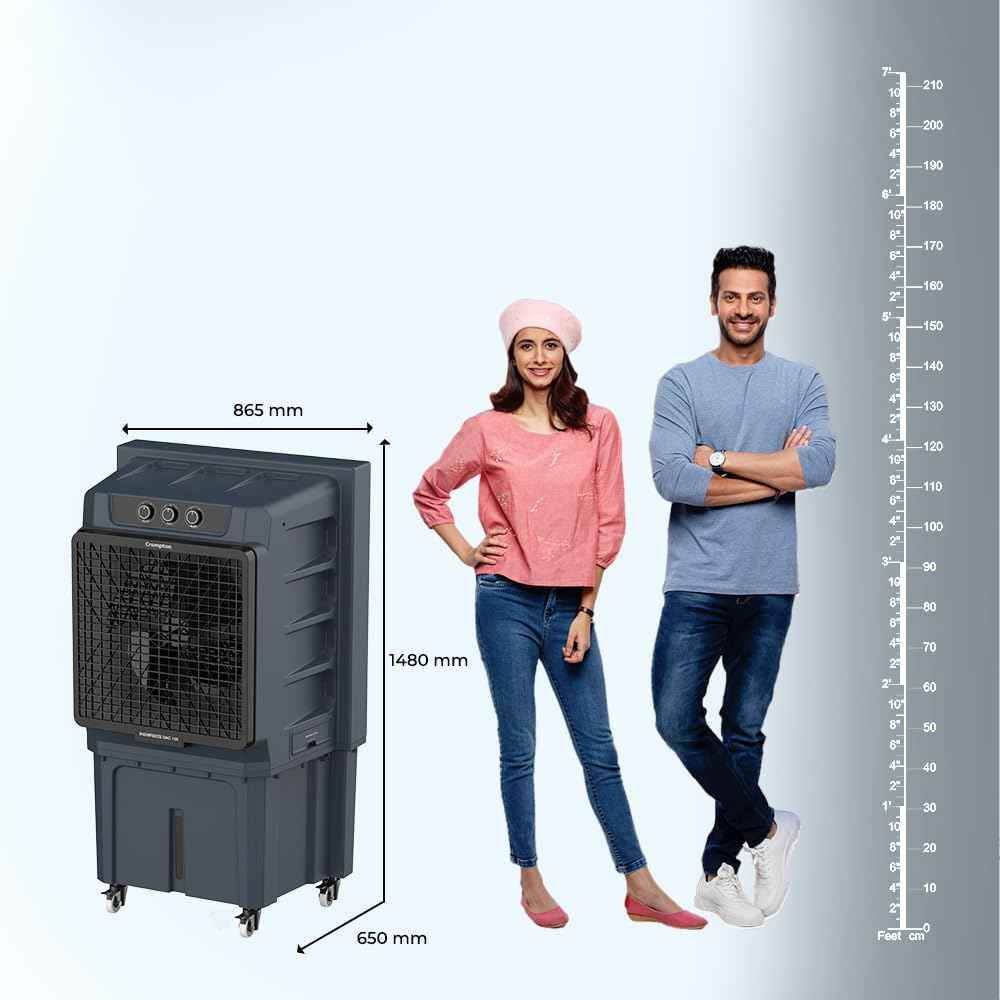 Crompton Indibreeze 135 L Industrial Desert Cooler| Honeycomb pad| Auto fill| Water level indicator| 4 way Air deflection| Cooling mode & Auto Swing |Everlast Pump