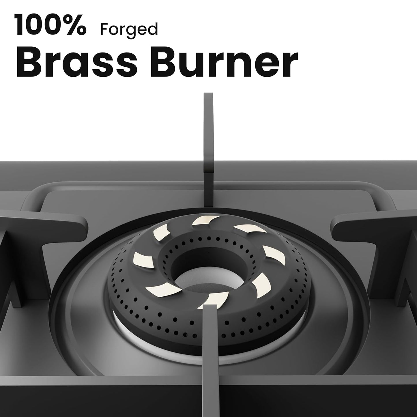 Sunshine Storm Aircross 3 Burner | Ultra Slimmest 3 Burner Gas Stove | Tempered Glass, Forged Brass Burner, 360°Rotating Brass Gas Nozzle | Manual Ignition | LPG Ready & PNG Compatible (Premium - Black)