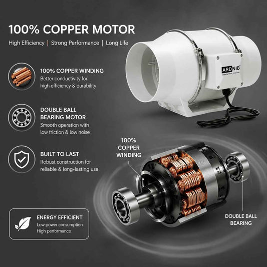 Inline Duct Fan 6Inch/150mm | Silent Mix Flow Fan | Duct Exhaust Fan | Inline Exhaust Fan | Circular Inline Fan|Air Circulation System| White | 70W Copper Motor | 2 Speed | Air Flow 540m3/h