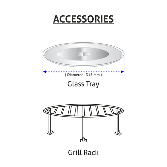 Glen Built-In-Microwave with Grill Glass Touch Control Capacity 25 Ltr (MO 671)