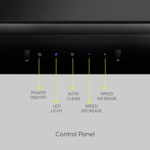 Glen 60 cm 1200 m³/hr Filterless Thermal Autoclean Kitchen Chimney, T-Shaped |(Hood Anya 60,Touch & Gesture Control,Black)