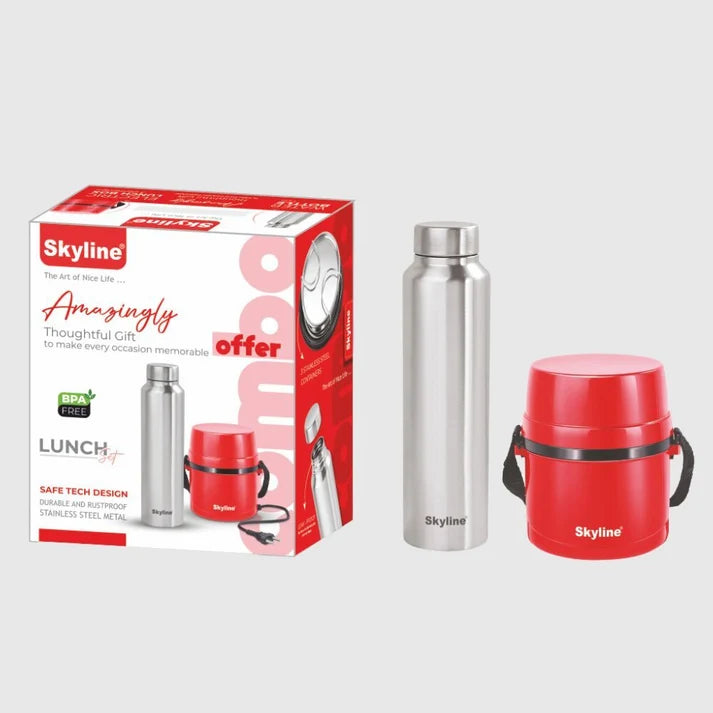 Skyline Electric Lunch Box & Stainless Steel Bottle Combo