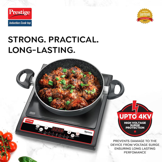 Prestige Xpress 1200W Induction Cooktop with Ceramic Plates, Black