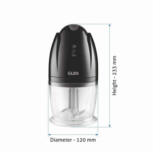 Electric Vegetable Chopper, Whisking Disc Chops Nuts 0.4 Litres Bowl, 200W - Black (4041BL)