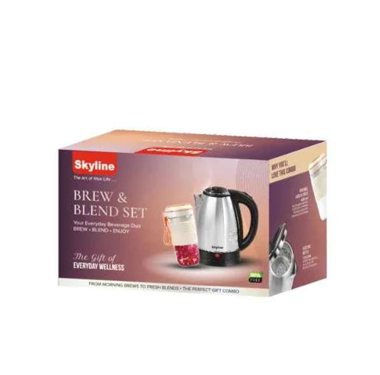 Skyline Brew & Blend Set | Portable Blender & Electric Kettle Combo