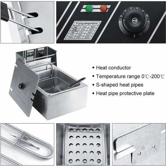 Kitchen Etto DEEP FRYER 6 LITRE COMMERCIAL 6 L Electric Deep Fryer