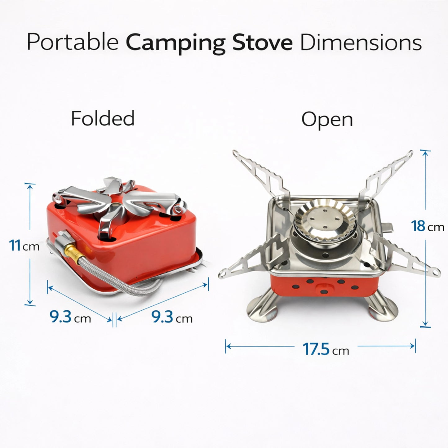 CKPAI Mini Portable Gas Stove | Camping Butane Burner Stainless Steel Manual Butane Gas Stove (1 Burners)