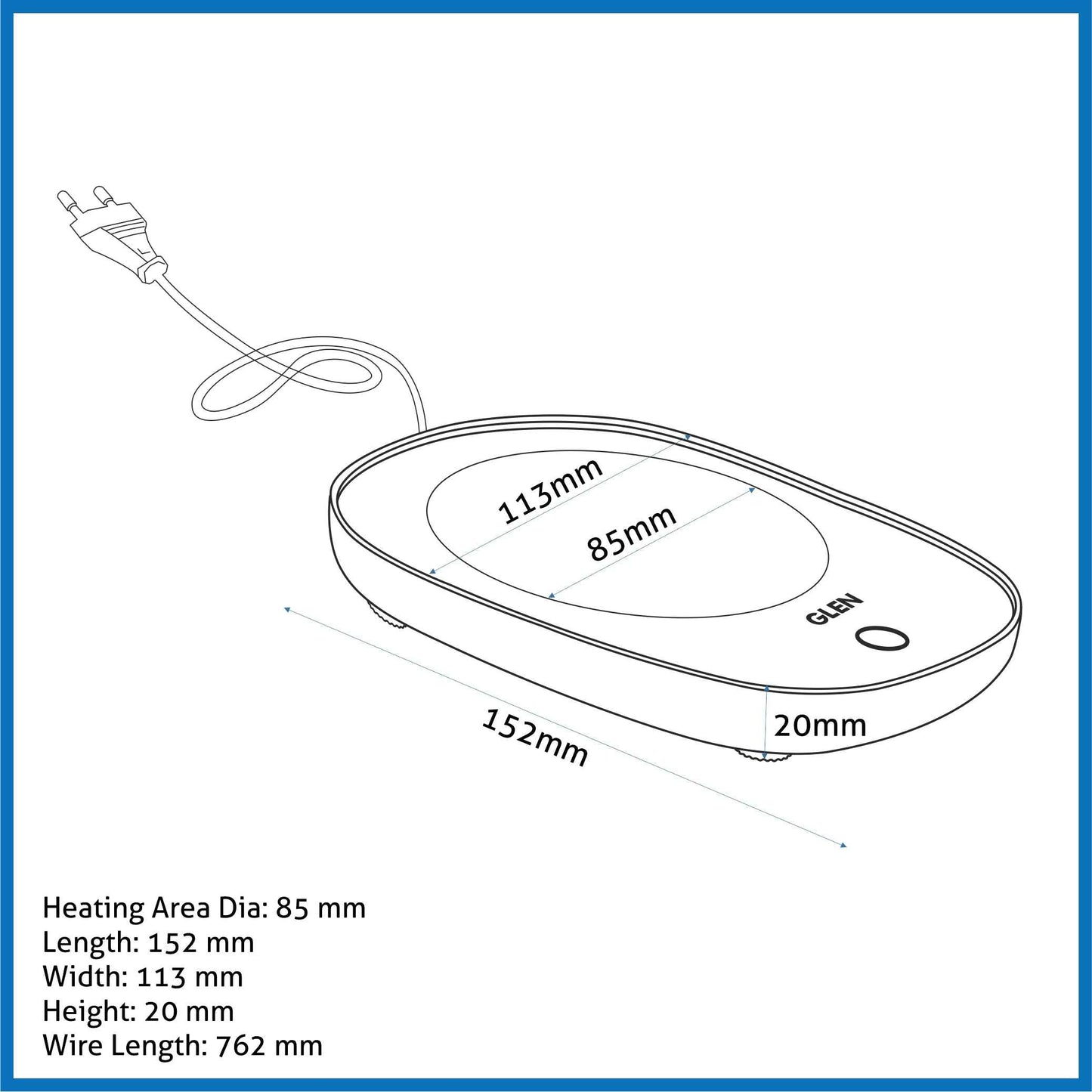 Electric Coffee Mug Warmer Plate with Auto Shut Off and Heating Function 16 Watt (SA 3000)