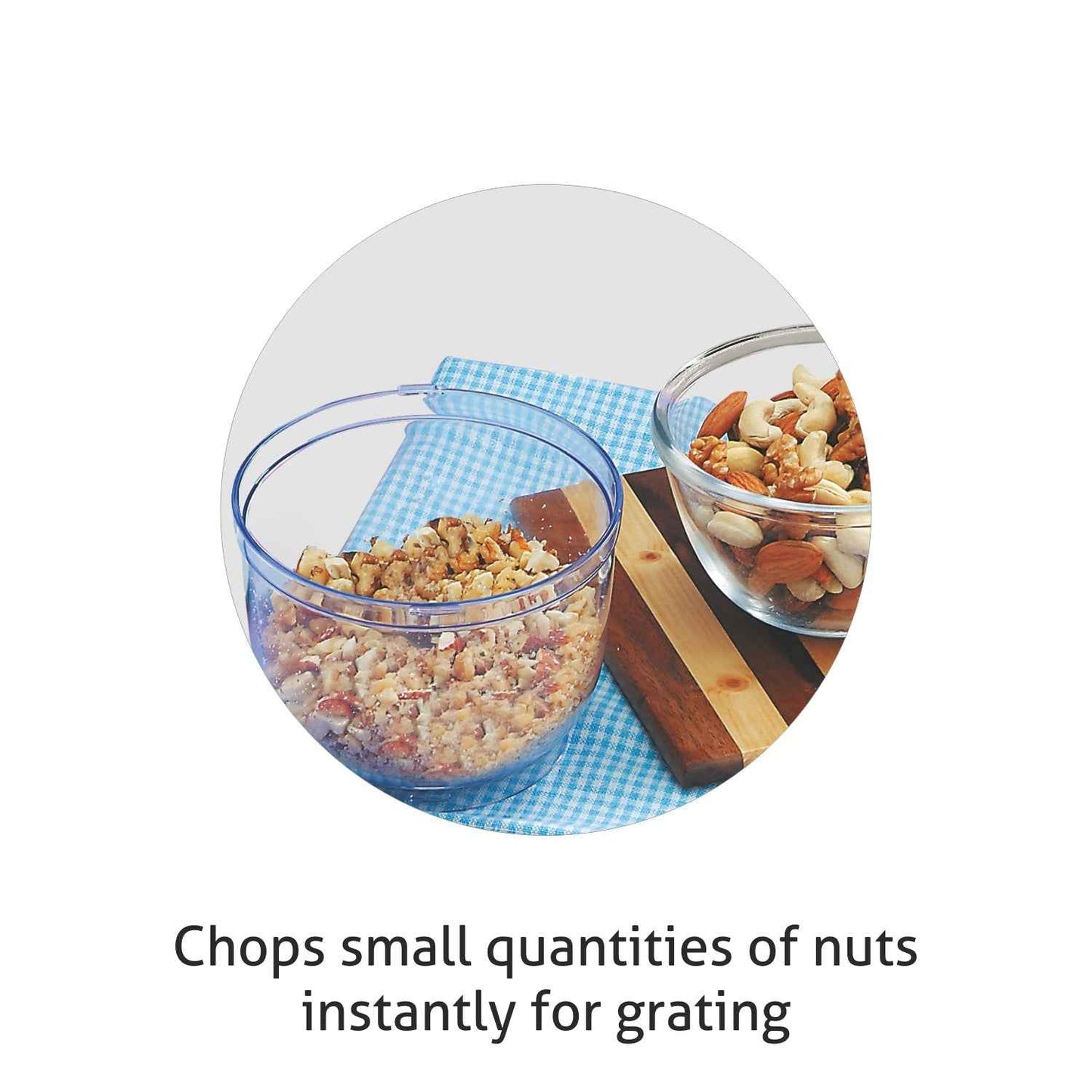 Electric Vegetable Chopper, Whisking Disc Chops Nuts with Extra 0.4 Litres Bowl, 250W - White (4043 Plus)