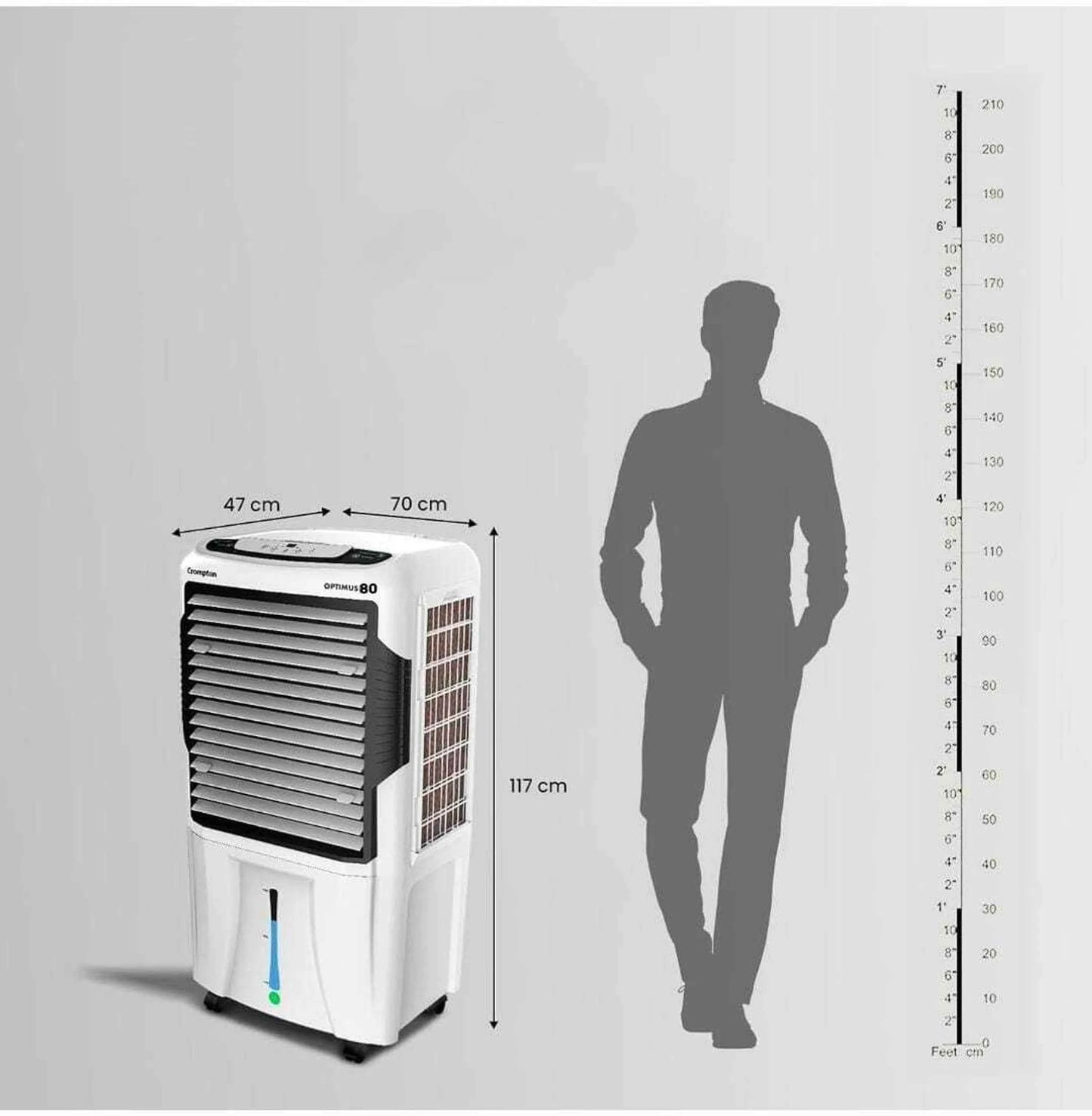 Crompton 80 L Desert Air Cooler (White & Black, Optimus 80ltr Desert Air Cooler)