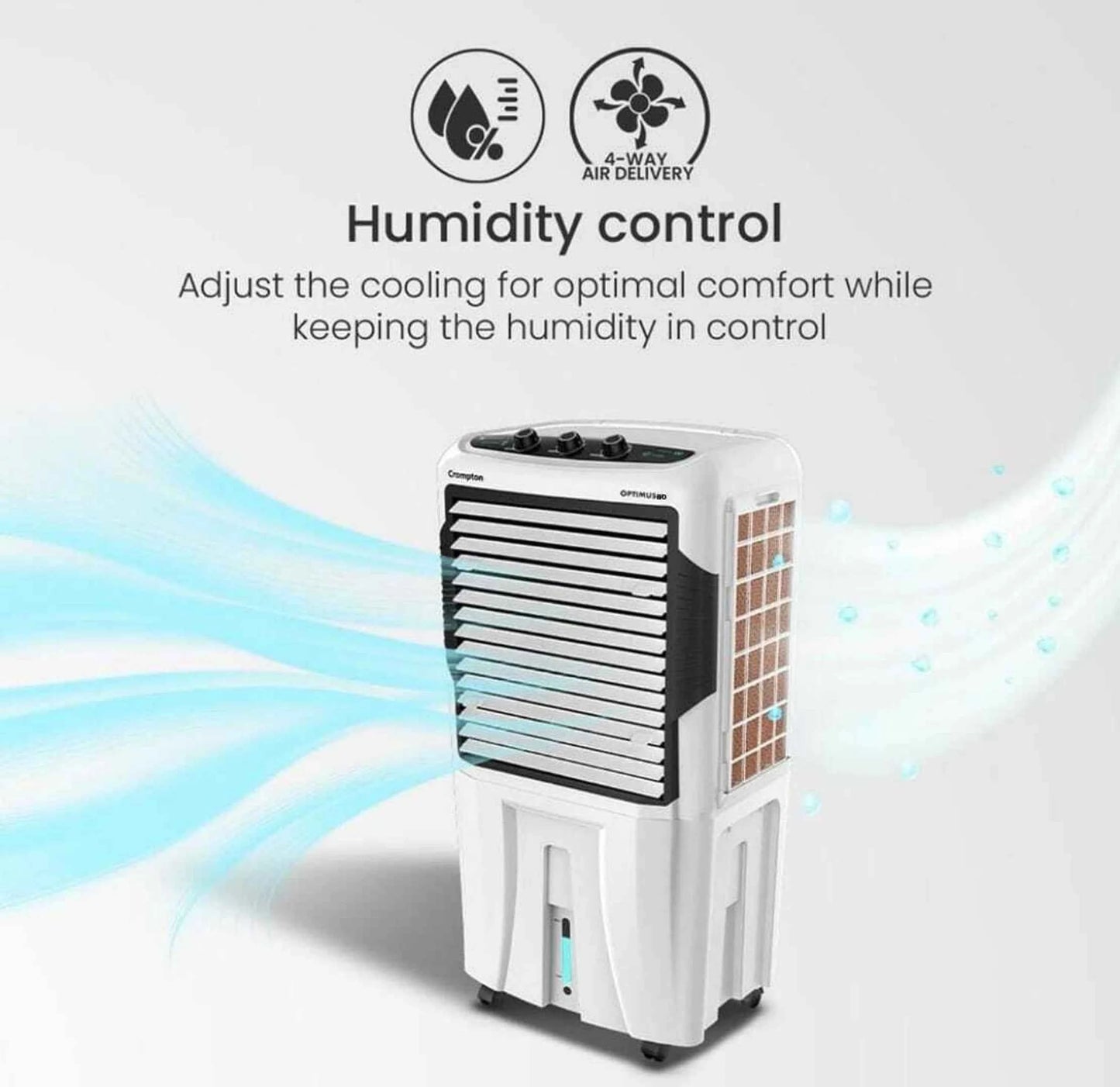 Crompton 80 L Desert Air Cooler (White & Black, Optimus 80ltr Desert Air Cooler)