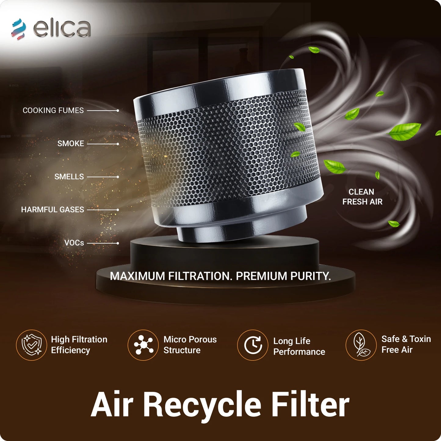 Elica KITTY PLUG N PLAY BF 600 BLDC HAC LTW MS NERO 1600 CMH 60 cm Auto Clean Chimney (Wall Mounted, Black)