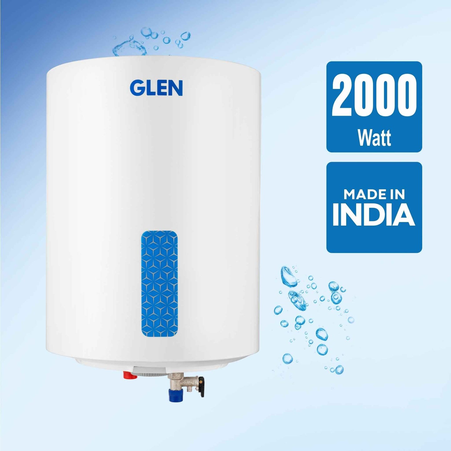 Storage Water Heater 8 Bar Pressure Incoloy Element and Polymer Coated Tank, Temperature Setting Knob - 10/15/25 Litre (WH-7058VWH)