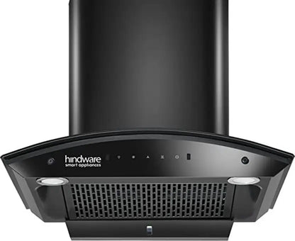 Hindware Celesia 60 cm Auto Clean Low Noise 1300m3 Suction Made In India Auto Clean Wall Mounted Black 1300 CMH Chimney
