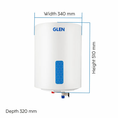 Storage Water Heater 8 Bar Pressure Incoloy Element and Polymer Coated Tank, Temperature Setting Knob - 10/15/25 Litre (WH-7058VWH)