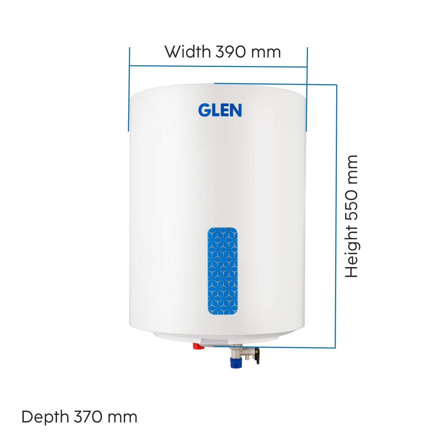 Storage Water Heater 8 Bar Pressure Incoloy Element and Polymer Coated Tank, Temperature Setting Knob - 10/15/25 Litre (WH-7058VWH)