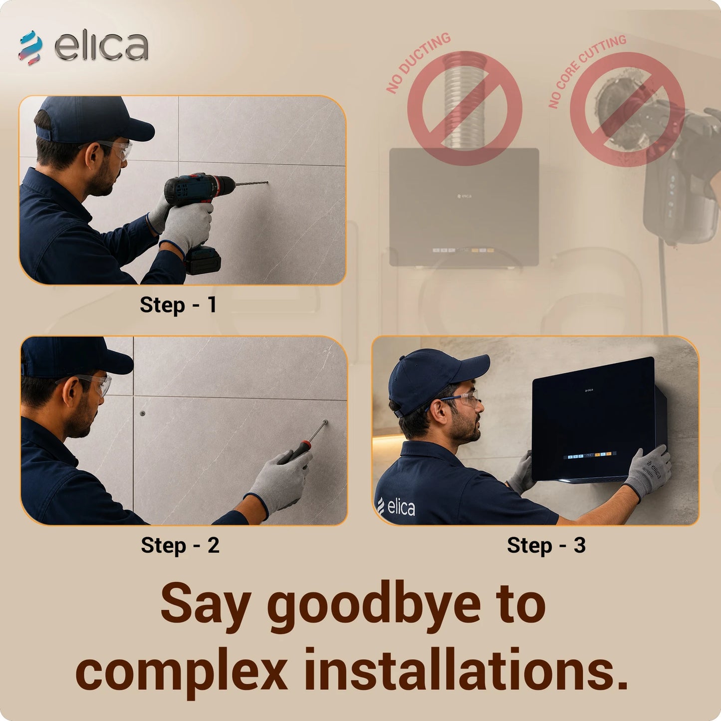Elica KITTY PLUG N PLAY BF 600 BLDC HAC LTW MS NERO 1600 CMH 60 cm Auto Clean Chimney (Wall Mounted, Black)