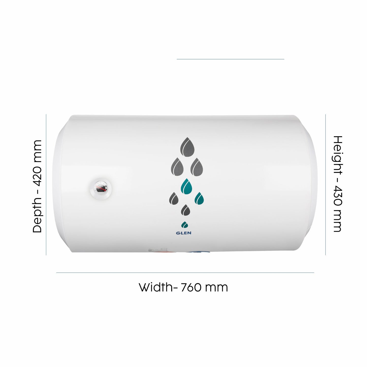 Water Heater Rating, 35/50 Litre 2000W 8 Bar Pressure Glasslined Element and Tank, Temperature control (7056)