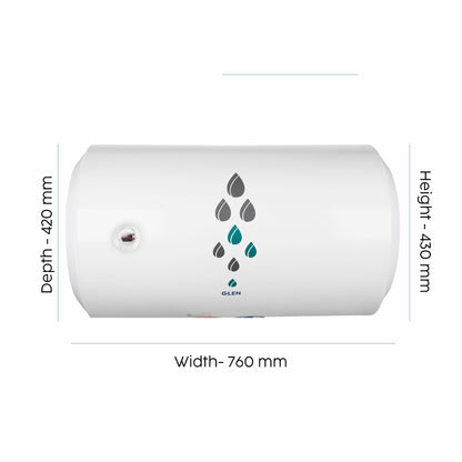 Water Heater Rating, 35/50 Litre 2000W 8 Bar Pressure Glasslined Element and Tank, Temperature control (7056)