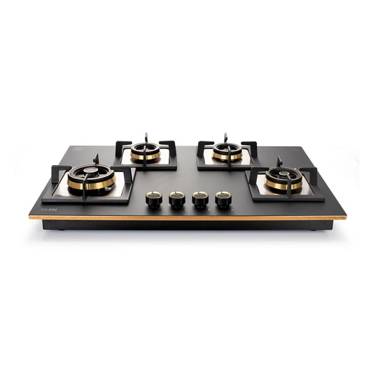 4 Burner Glass Gas Hob Top Mini Triple Ring Burner Double Ring Total Brass Burner with Flame Failure Device Auto Ignition (1074SQHTT2TRMGS)