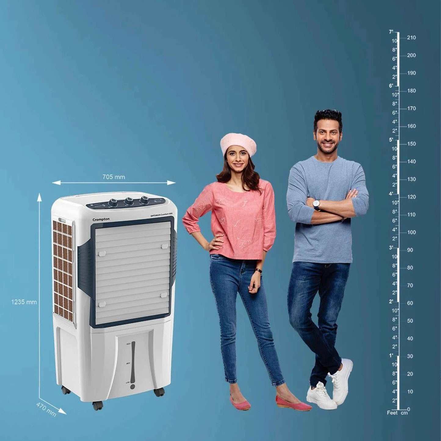 Crompton 100 L Desert Air Cooler (Black, White, ACGC- OPTIMUS100)