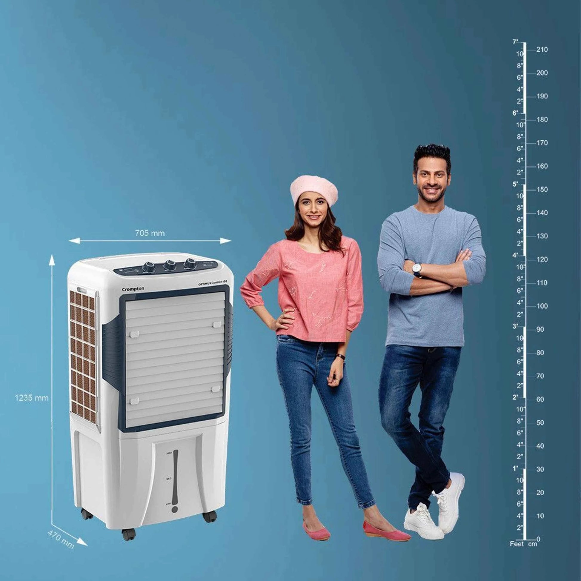 Crompton 100 L Desert Air Cooler (Black, White, ACGC- OPTIMUS100)