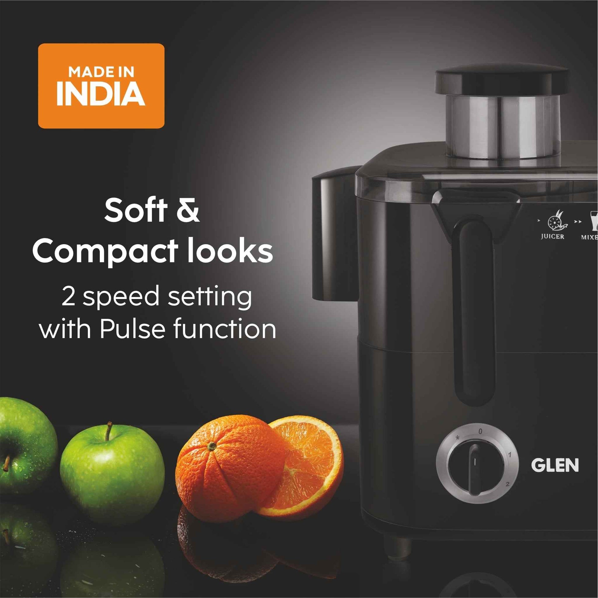 Juicer with Stainless steel filter & 2 Speed Settings with Pulse Function, 600W - Black (4014JU)