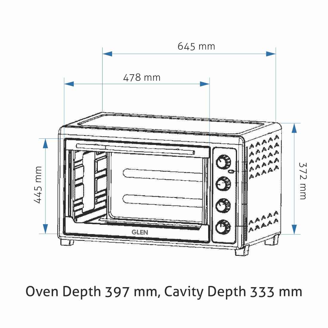 Oven Toaster Griller (OTG) -60 Litres, Rotisserie, Convection Fan, Capillary Thermostat, 2500W - Black (SA5060)