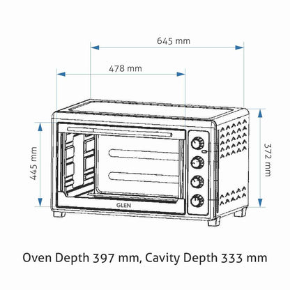 Oven Toaster Griller (OTG) -60 Litres, Rotisserie, Convection Fan, Capillary Thermostat, 2500W - Black (SA5060)