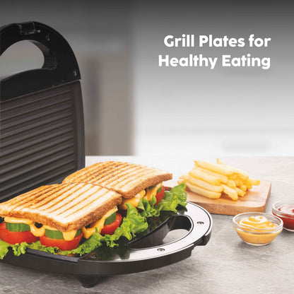 Electric Sandwich Maker Grill with Non-Stick Coating Plates 750W - Black (SA-3026GRILL)