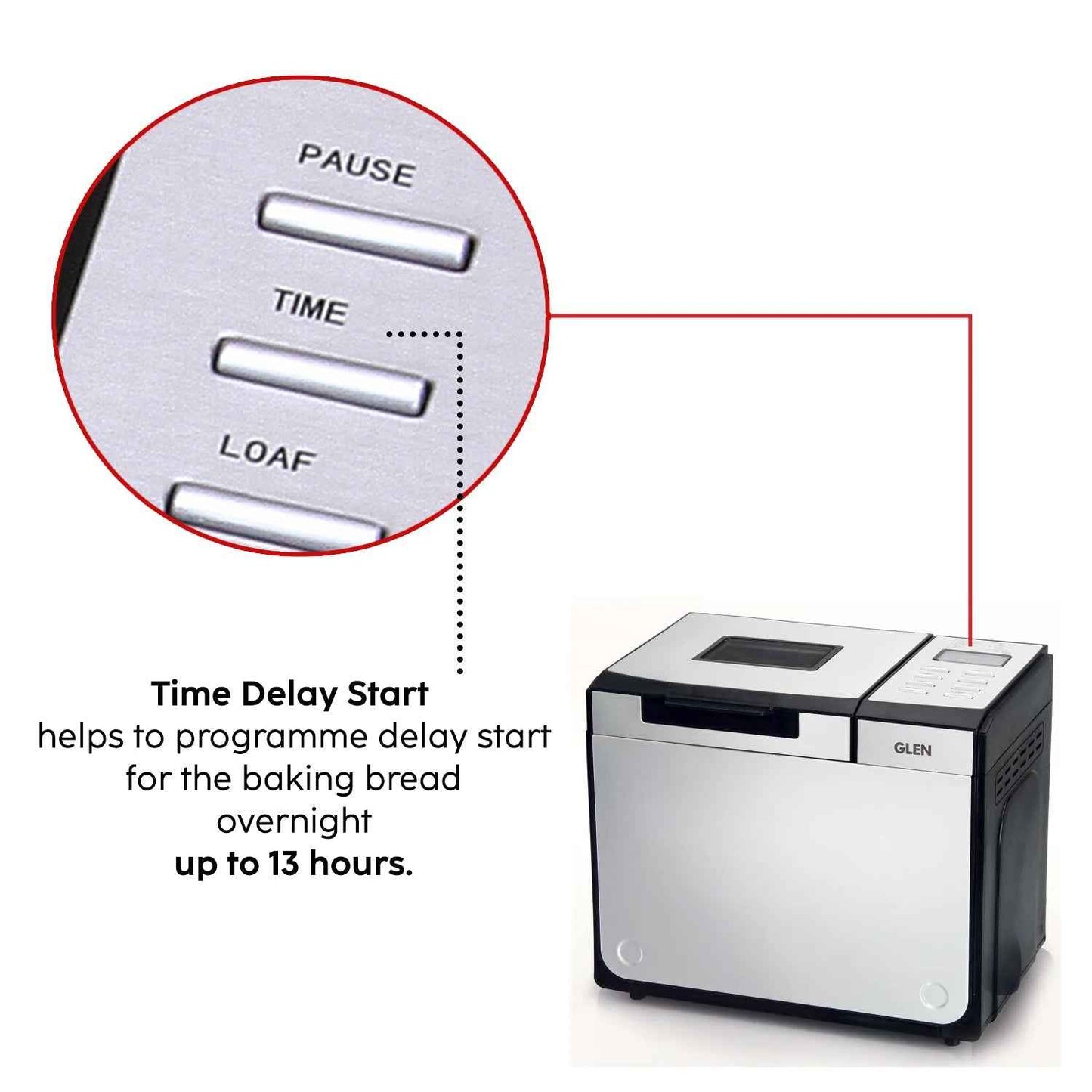 Bread Maker & Atta Kneader, Fully Automatic, 12 Pre-Set Functions, Electronic Control Panel 550W- Silver (3034)