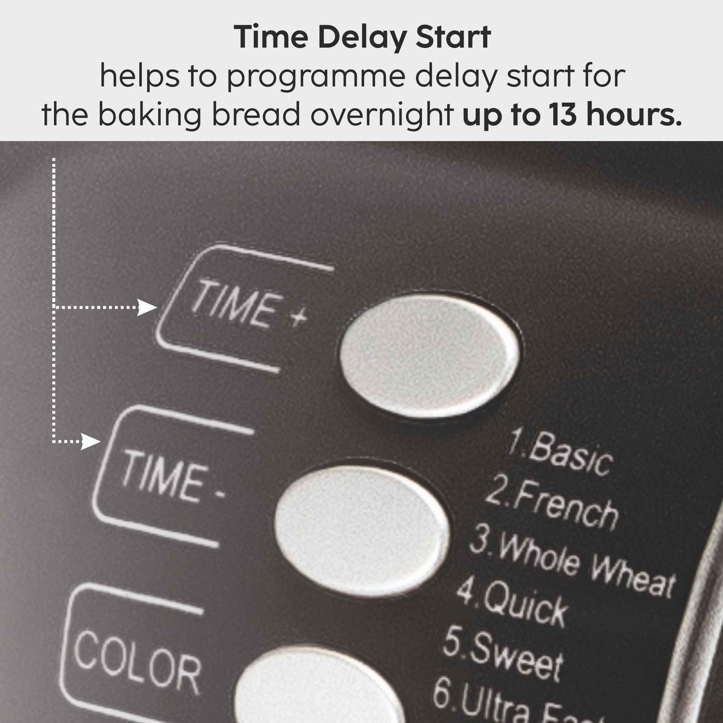 Atta Kneader & Bread Maker, Fully Automatic, 12 Pre-Set Functions, Electronic Control Panel 550W - Black (3039)