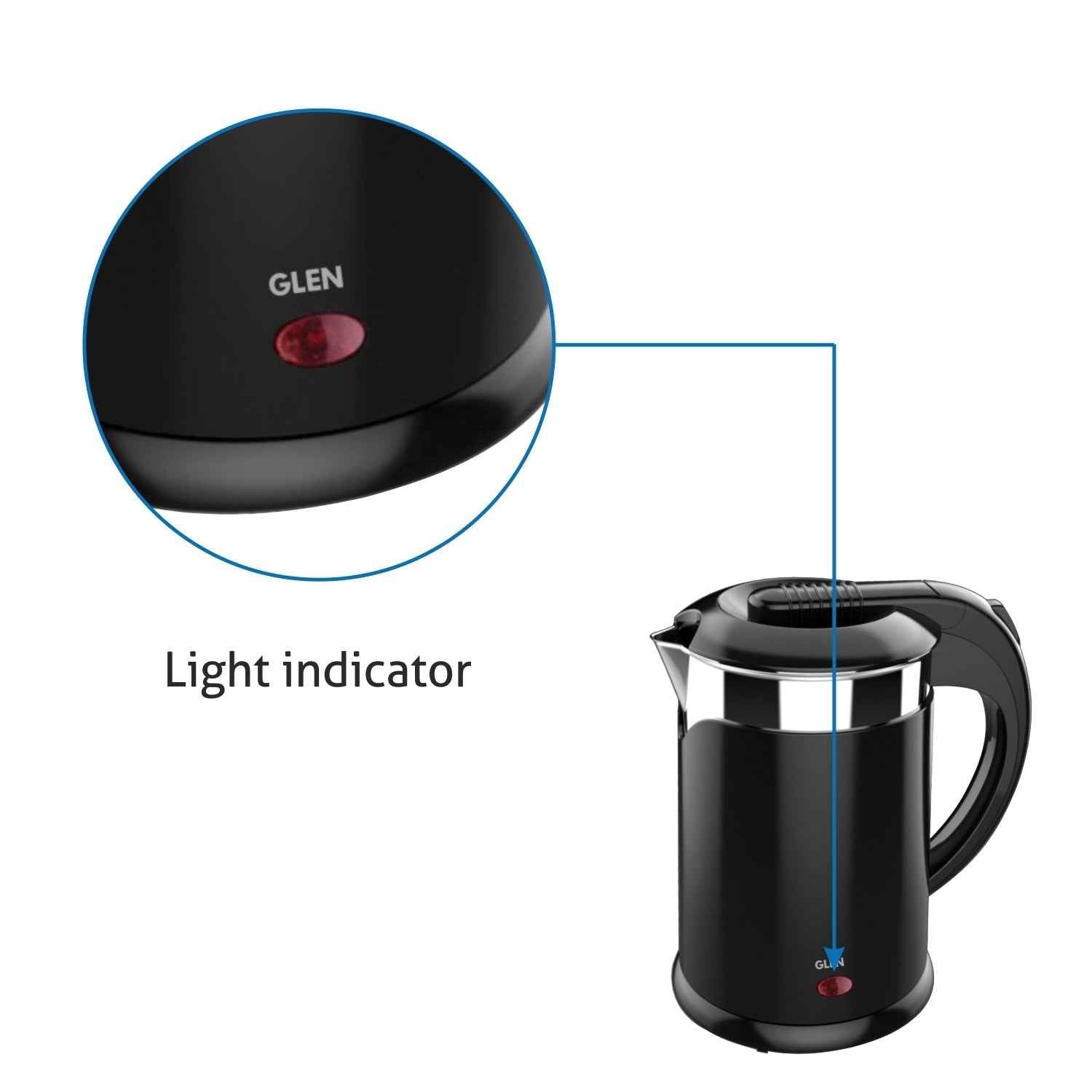 Electric Kettle Plastic Clad Stainless Steel with 360° Rotational Base 1.2 Litre 1350 W - Black (9015 DX)