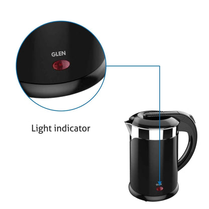 Electric Kettle Plastic Clad Stainless Steel with 360° Rotational Base 1.2 Litre 1350 W - Black (9015 DX)