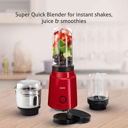 Active-Blender Grinder, 350W, 20000 RPM Mixer, Grinder, Blender, 1 SS Grinder Jar, 2 Jars - RED (4048 BG RED)