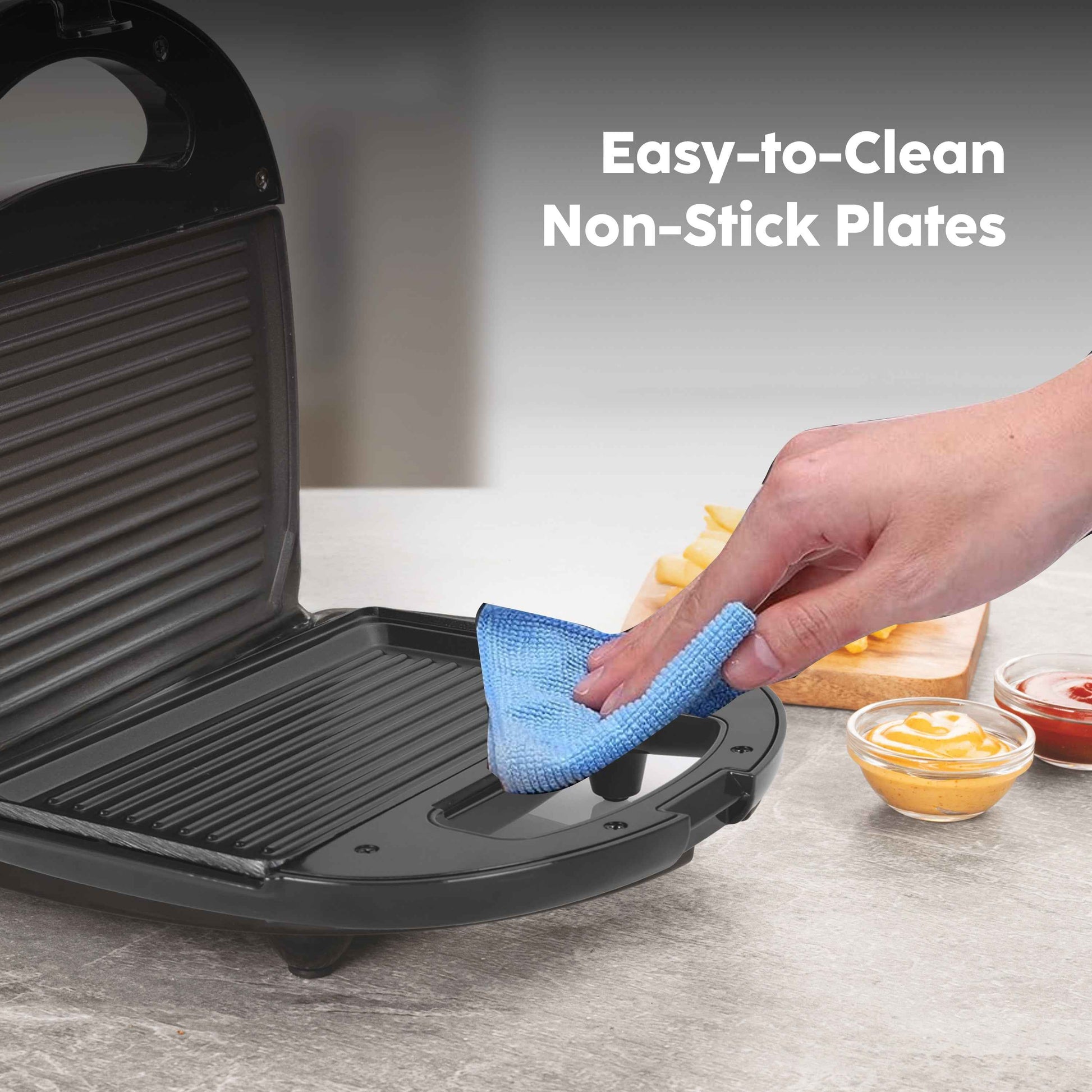Electric Sandwich Maker Grill with Non-Stick Coating Plates 750W - Black (SA-3026GRILL)