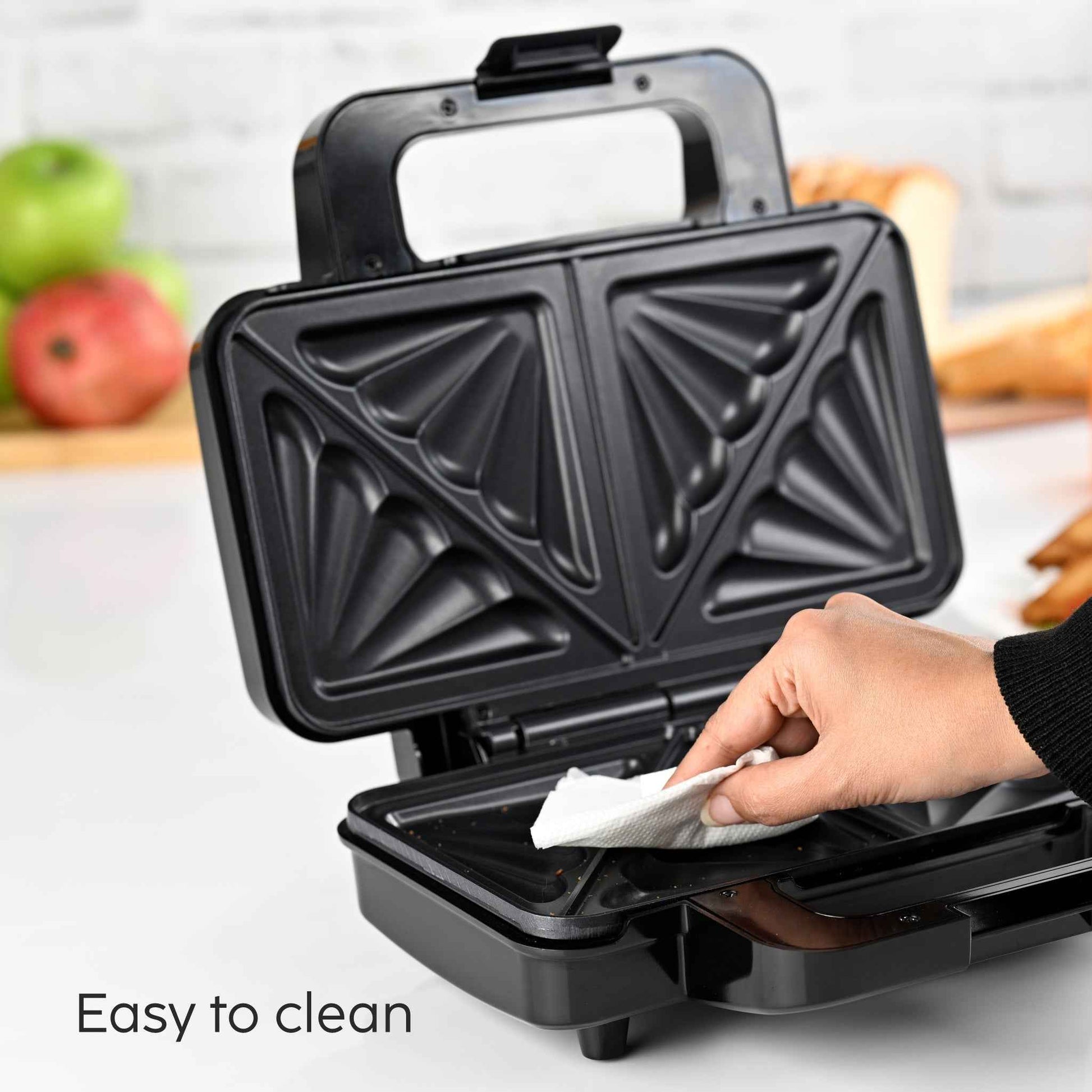 Electric Jumbo Sandwich Maker with Non-Stick Coating Plates, 1000W - (SA3025JSM)