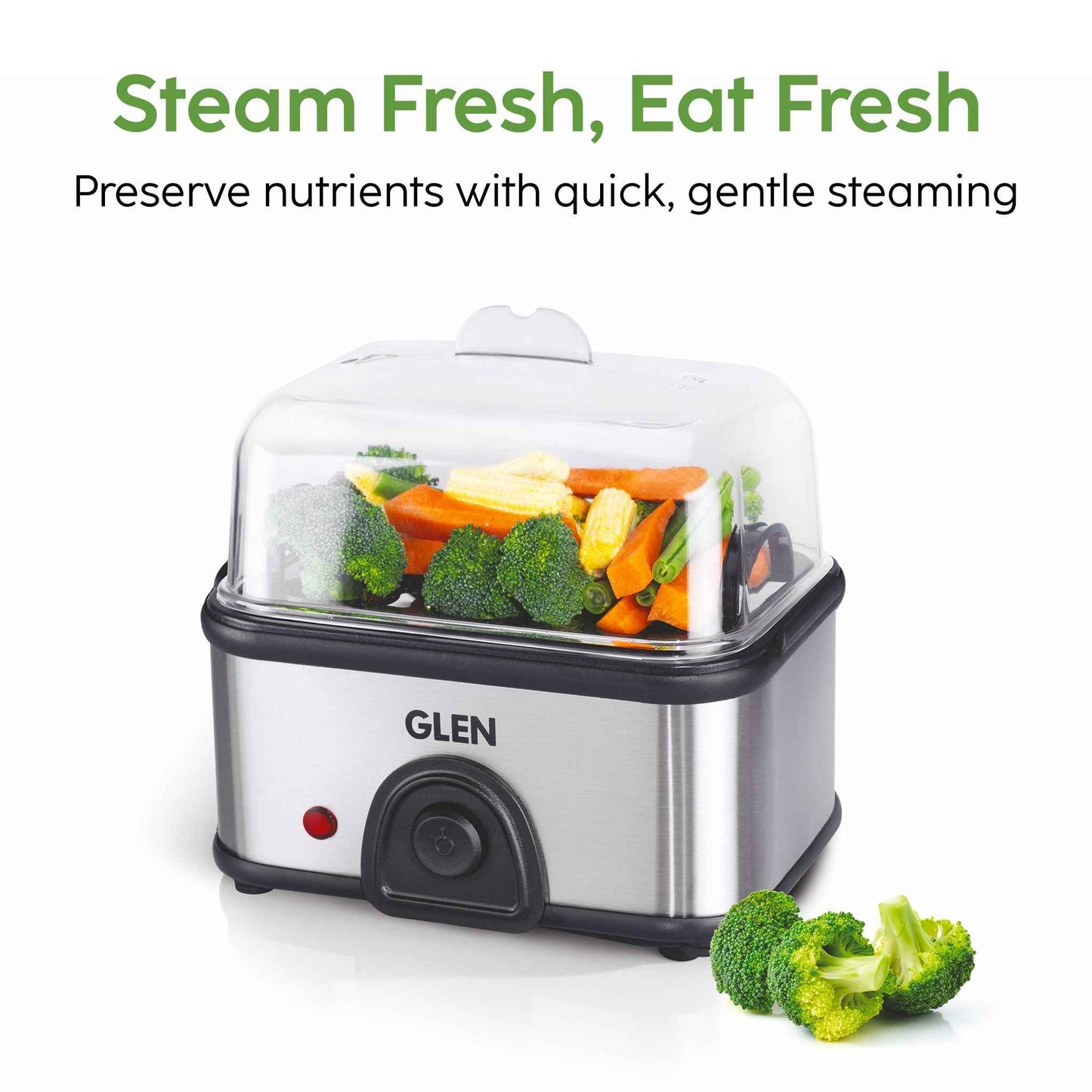 Egg Boiler Steamer Boils upto 8 Eggs Auto shut Off, Push Button Start 350W (SA3036EBS)