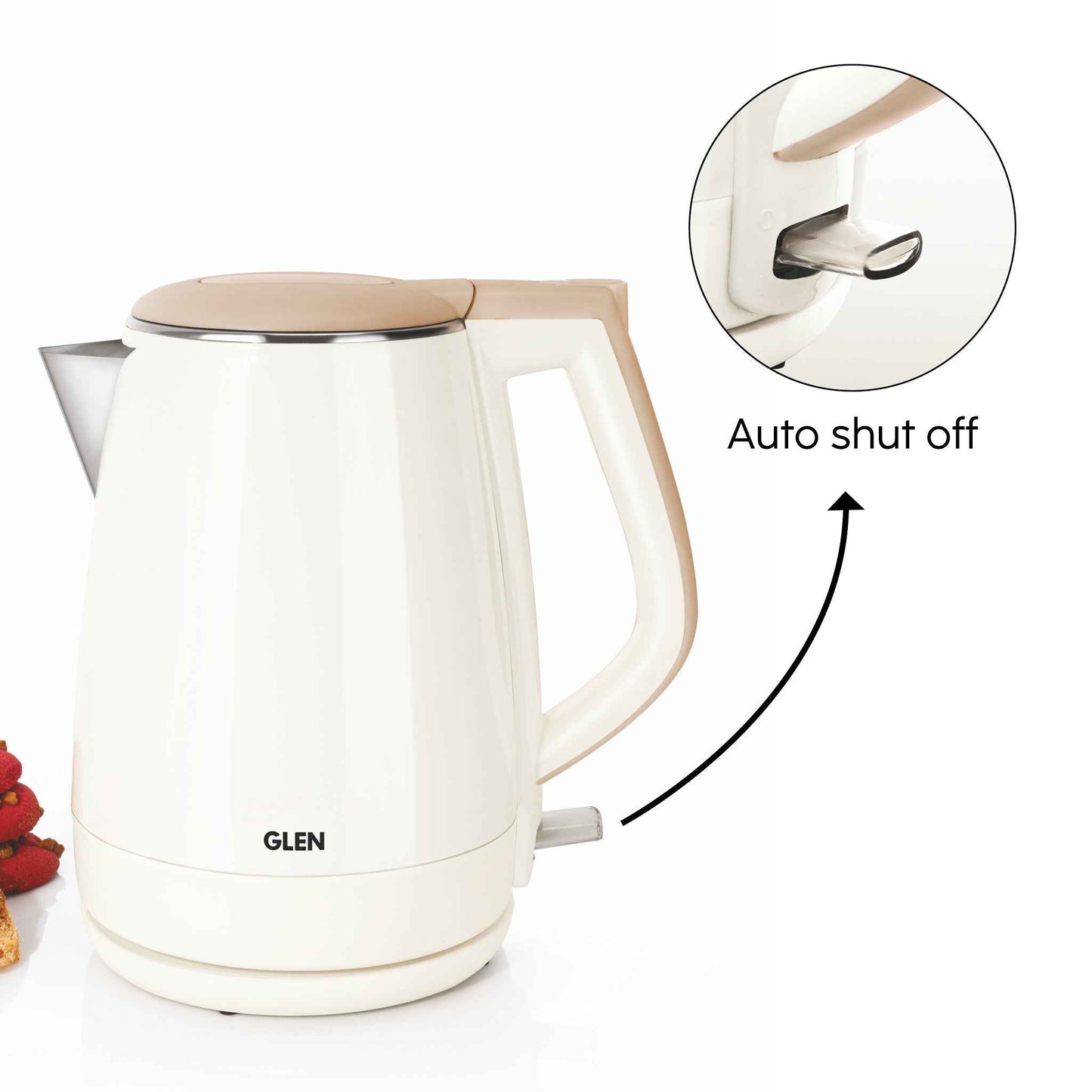 Electric Kettle 1.5 Litre Plastic Clad Stainless Steel, 360° Rotation Base, Auto Shutoff, 1500 W (SA-9006)