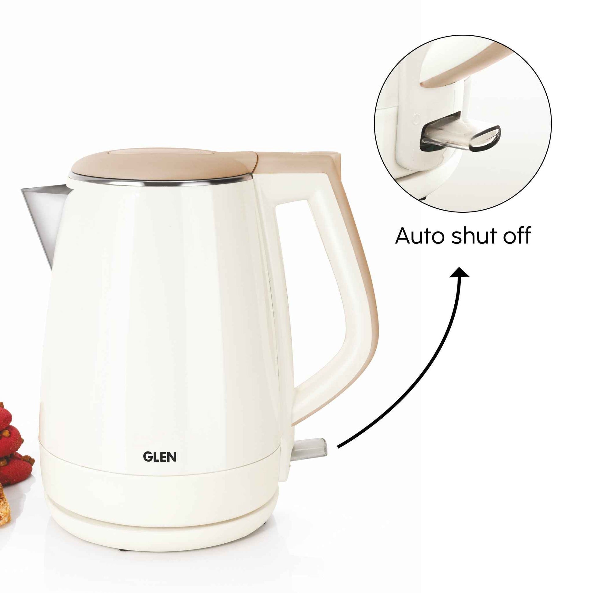 Electric Kettle 1.5 Litre Plastic Clad Stainless Steel, 360° Rotation Base, Auto Shutoff, 1500 W (SA-9006)