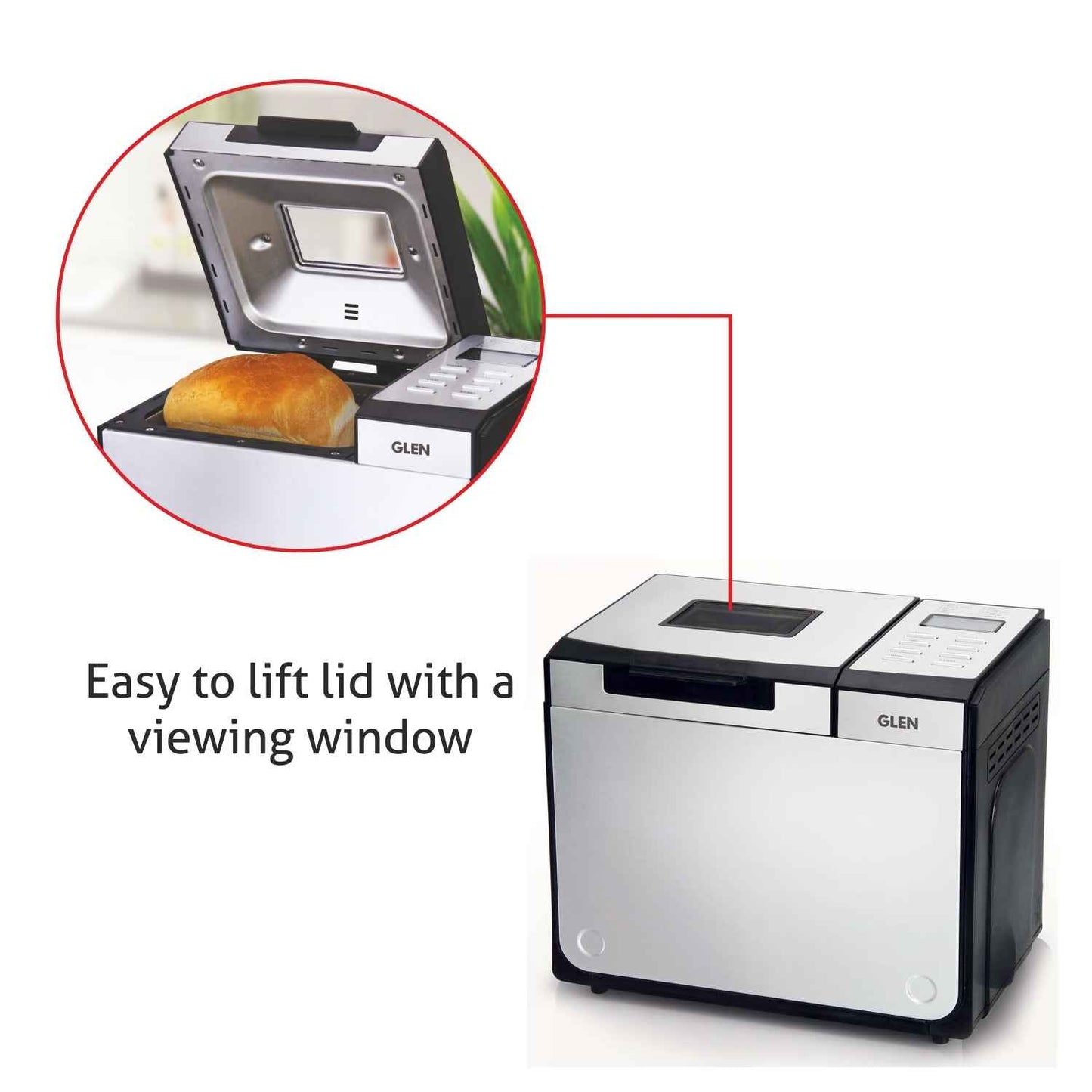 Bread Maker & Atta Kneader, Fully Automatic, 12 Pre-Set Functions, Electronic Control Panel 550W- Silver (3034)