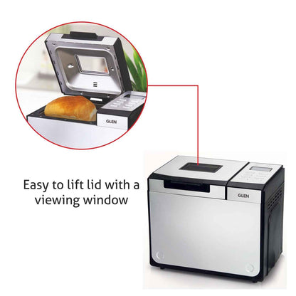 Bread Maker & Atta Kneader, Fully Automatic, 12 Pre-Set Functions, Electronic Control Panel 550W- Silver (3034)