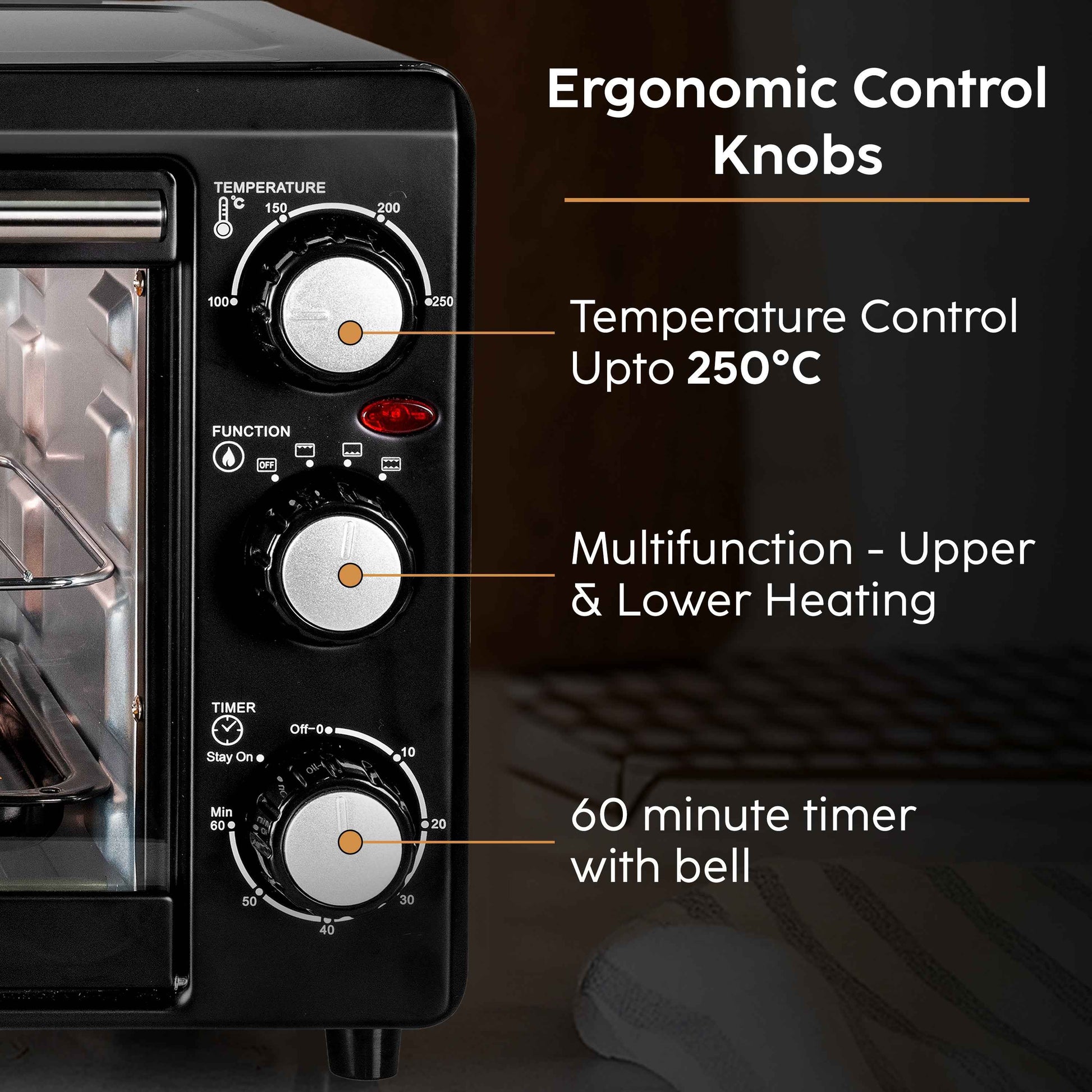 Oven Toaster Griller (OTG) - 18 Litres, Upper & Lower Heating 60 minute timer 1200W - Black (SA5018)